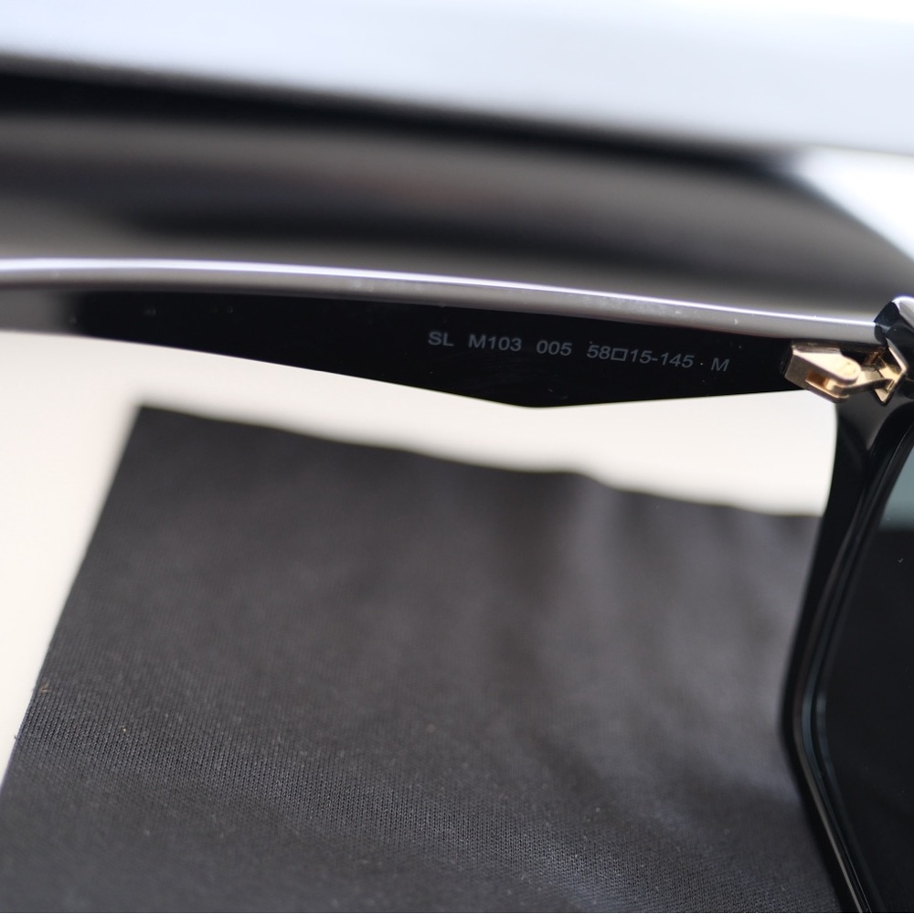 Saint Laurent Black and Gold Sunglasses - Picture 6 of 9